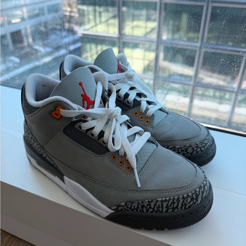 Jordan Gray and Orange Sneakers